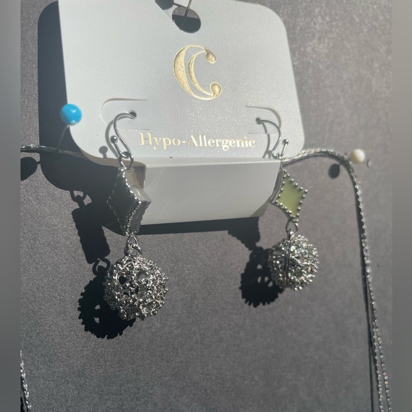 Charming Charlie Necklace & Earring Set. Metal Beads With Light Green Accent.NWT - Picture 5 of 5